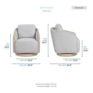 Pond Textured Fabric Swivel Chair