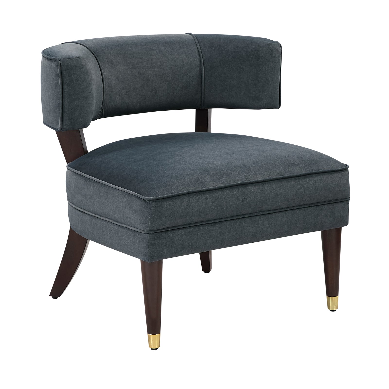 Crest Velvet Fabric Accent Chair