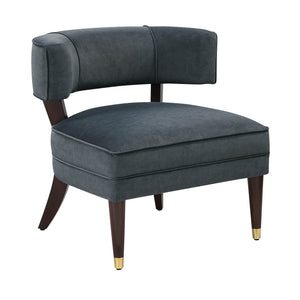 Crest Velvet Fabric Accent Chair