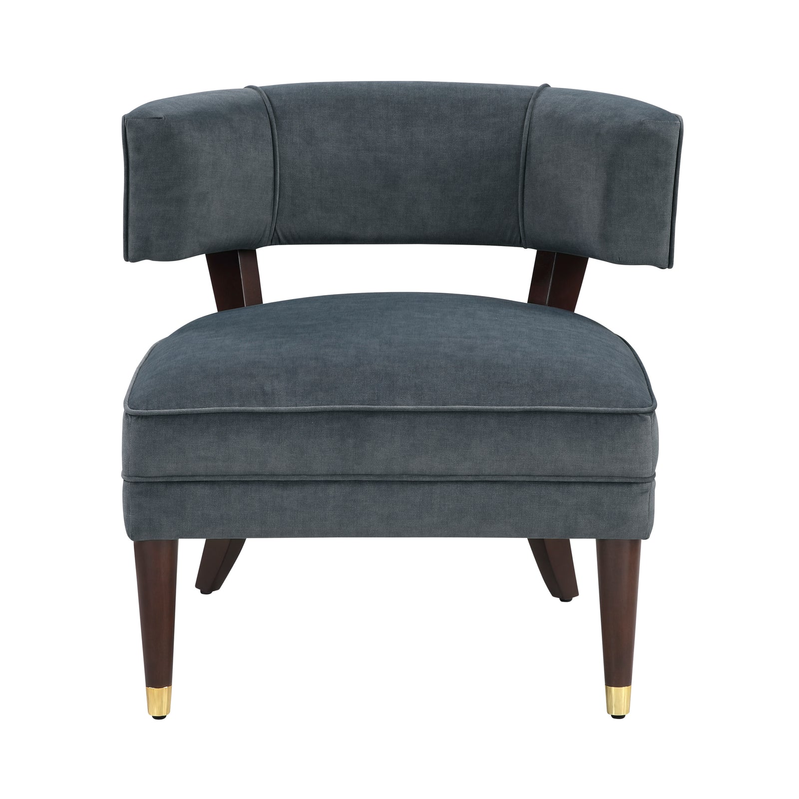 Crest Velvet Fabric Accent Chair