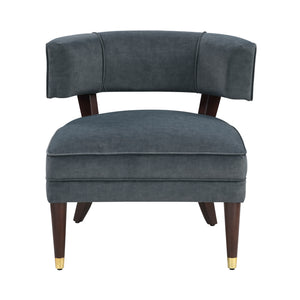 Crest Velvet Fabric Accent Chair
