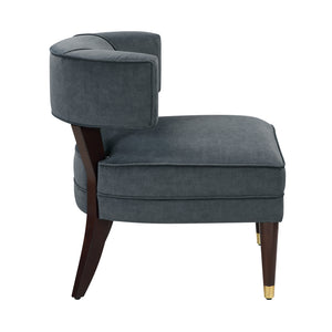 Crest Velvet Fabric Accent Chair