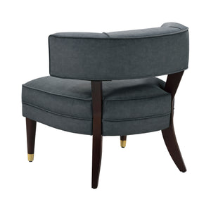 Crest Velvet Fabric Accent Chair
