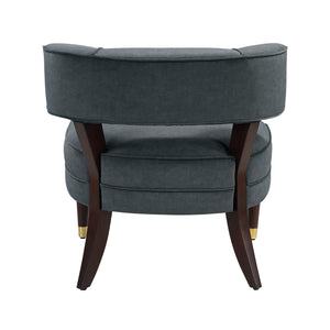 Crest Velvet Fabric Accent Chair