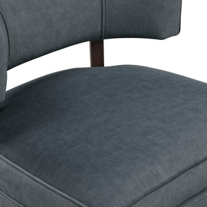 Crest Velvet Fabric Accent Chair