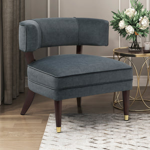 Crest Velvet Fabric Accent Chair