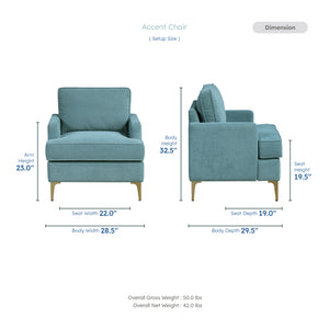 Grove Chenille Fabric Accent Chair
