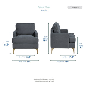 Grove Chenille Fabric Accent Chair