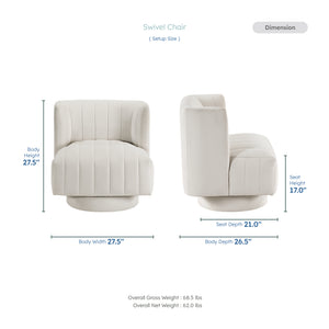 Bay Textured Fabric Swivel Chair