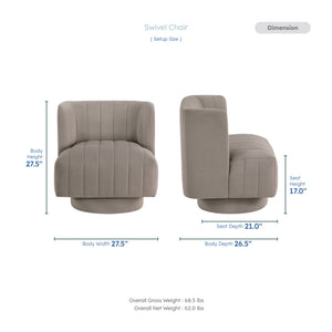 Bay Textured Fabric Swivel Chair