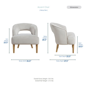 Elise Velvet Fabric Accent Chair