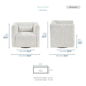 Quinn Jacquard Fabric Swivel Chair