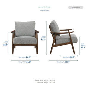 Oliver Chenille Fabric Accent Chair