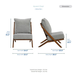 Roussel Chenille Fabric Accent Chair