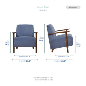 Fedora Corduroy Fabric Accent Chair