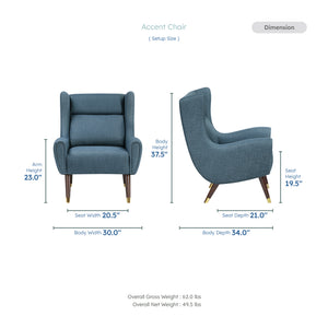 Edmund Textured Fabric Accent Chair