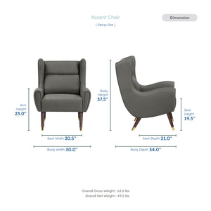 Edmund Textured Fabric Accent Chair