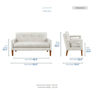 Vivian Chenille Fabric Loveseat
