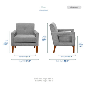 Vivian Chenille Fabric Accent Chair