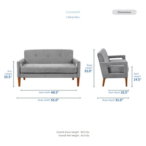 Vivian Chenille Fabric Loveseat