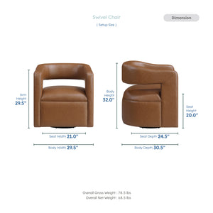 Lou Faux Leather Swivel Chair
