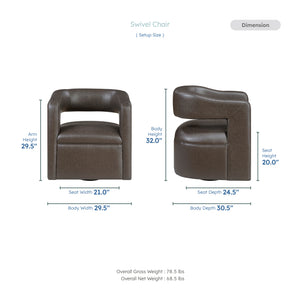 Lou Faux Leather Swivel Chair