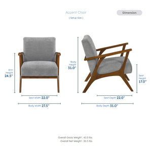 Sutton Chenille Fabric Accent Chair