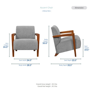 Lyle Chenille Fabric Accent Chair