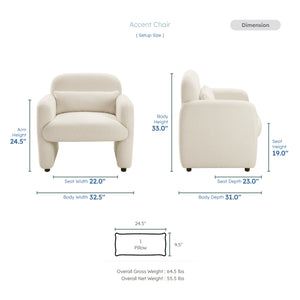 Silas Boucle Fabric Acent Chair