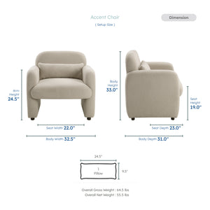 Silas Boucle Fabric Acent Chair