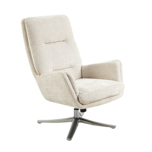 Pax Chenille Fabric Swivel Chair with Ottoman