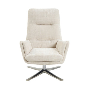Pax Chenille Fabric Swivel Chair with Ottoman