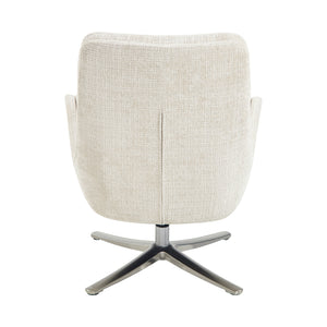 Pax Chenille Fabric Swivel Chair with Ottoman