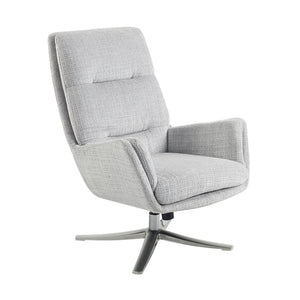 Pax Chenille Fabric Swivel Chair with Ottoman