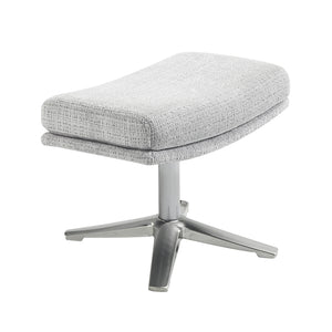 Pax Chenille Fabric Swivel Chair with Ottoman