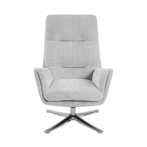 Pax Chenille Fabric Swivel Chair with Ottoman