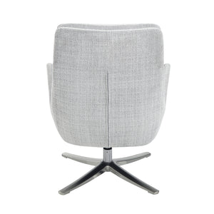 Pax Chenille Fabric Swivel Chair with Ottoman