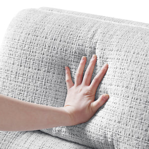 Pax Chenille Fabric Swivel Chair with Ottoman