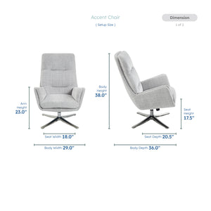 Pax Chenille Fabric Swivel Chair with Ottoman