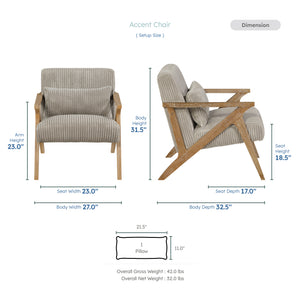 Bennett Corduroy Fabric Accent Chair