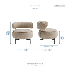 Ardent Chenille Swivel Chair