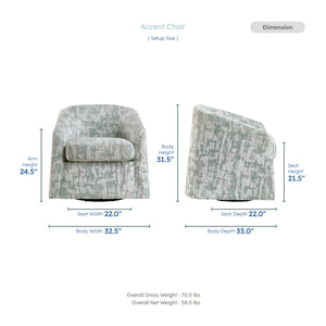 Havenridge Jacquard Fabric Swivel Chair