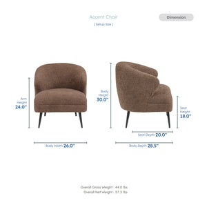 Hudson Boucle Fabric Accent Chair