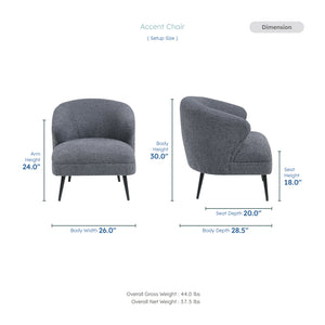 Hudson Boucle Fabric Accent Chair