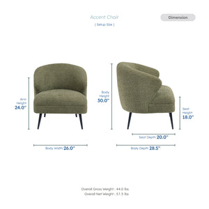 Hudson Boucle Fabric Accent Chair