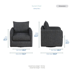 Calmette Textured Fabric Swivel Chair
