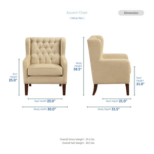 Clark Textured Fabric Accent Chair