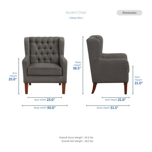 Clark Textured Fabric Accent Chair