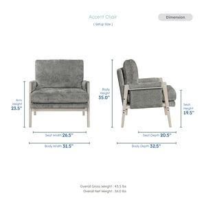 Willia Chenille Fabric Accent Chair