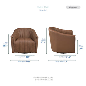 Tarn Leather Match Swivel Chair